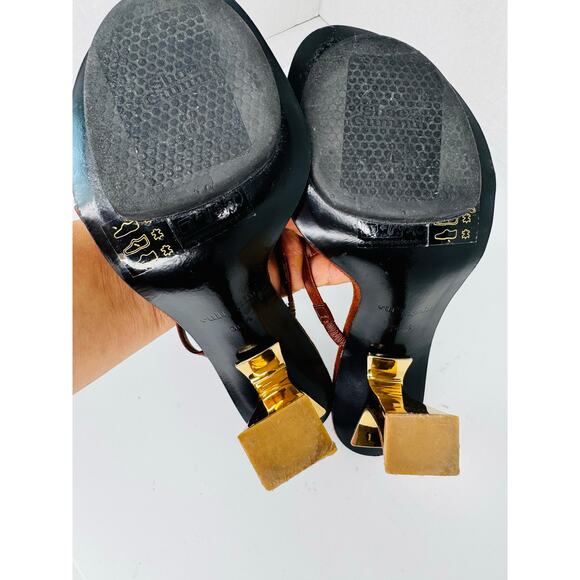 Cult Gaia in mahogany brown Soriah Slide Strappy leather Sandal (Women) 36.5 - Picture 5 of 11